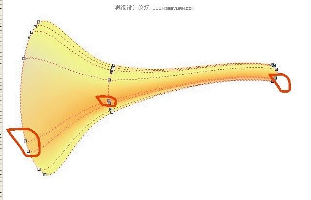教你怎么用CorelDraw網(wǎng)格工具畫個可愛卡通嗩吶-6